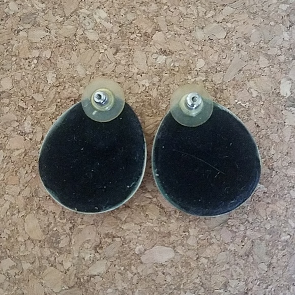 BIG Navajo Sterling & Turquoise Bear Paw Earrings - Picture 11 of 13